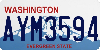WA license plate AYM3594