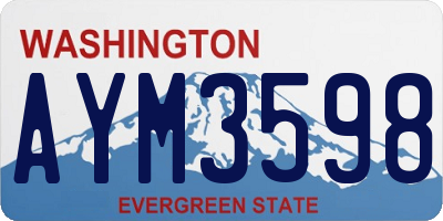 WA license plate AYM3598