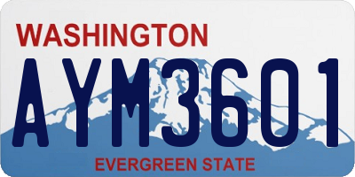 WA license plate AYM3601