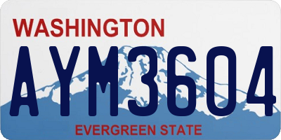WA license plate AYM3604