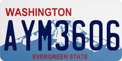 WA license plate AYM3606