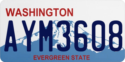 WA license plate AYM3608