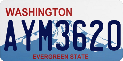 WA license plate AYM3620