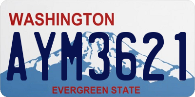 WA license plate AYM3621