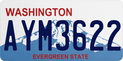 WA license plate AYM3622