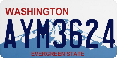 WA license plate AYM3624