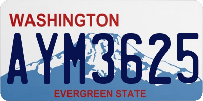 WA license plate AYM3625