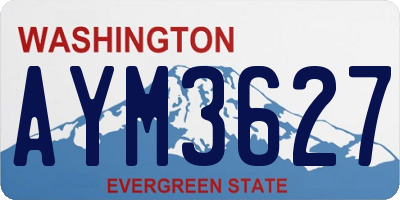 WA license plate AYM3627