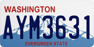 WA license plate AYM3631