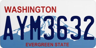 WA license plate AYM3632