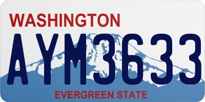 WA license plate AYM3633