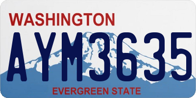 WA license plate AYM3635