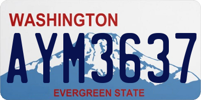 WA license plate AYM3637