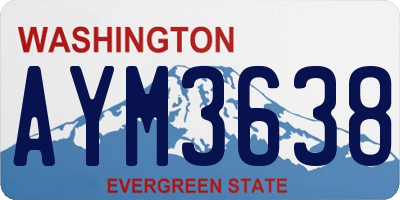 WA license plate AYM3638