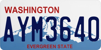 WA license plate AYM3640