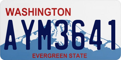 WA license plate AYM3641