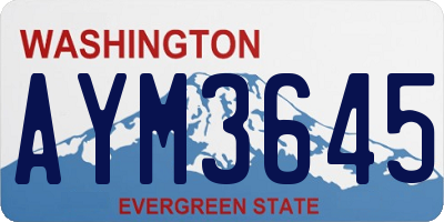 WA license plate AYM3645