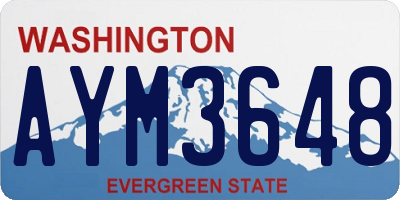 WA license plate AYM3648