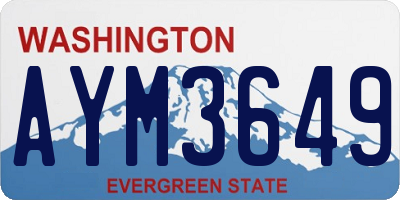 WA license plate AYM3649