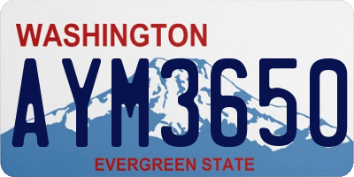 WA license plate AYM3650
