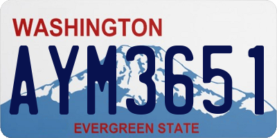 WA license plate AYM3651
