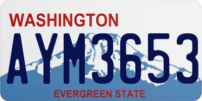 WA license plate AYM3653