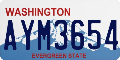 WA license plate AYM3654