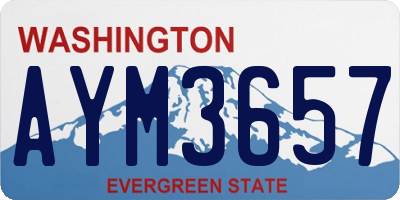 WA license plate AYM3657