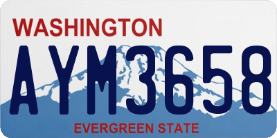 WA license plate AYM3658