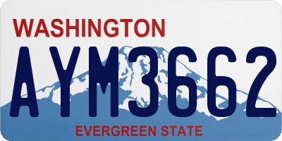 WA license plate AYM3662