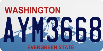 WA license plate AYM3668