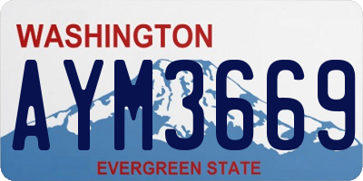 WA license plate AYM3669