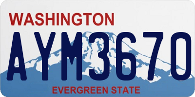 WA license plate AYM3670