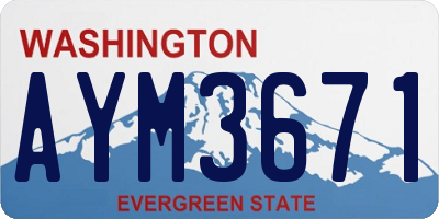 WA license plate AYM3671