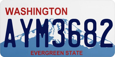 WA license plate AYM3682