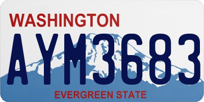 WA license plate AYM3683