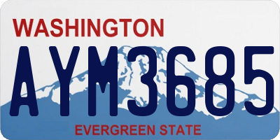 WA license plate AYM3685