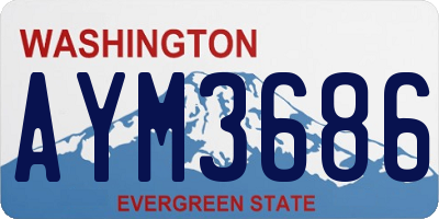 WA license plate AYM3686