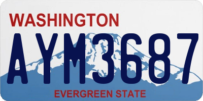 WA license plate AYM3687