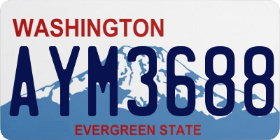 WA license plate AYM3688