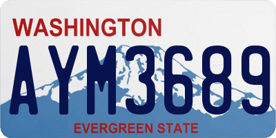 WA license plate AYM3689