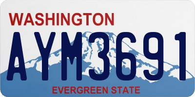 WA license plate AYM3691