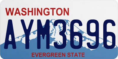 WA license plate AYM3696