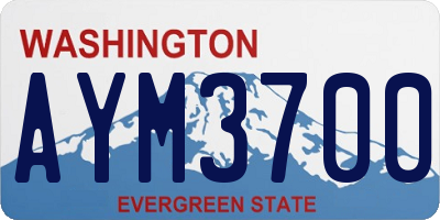 WA license plate AYM3700
