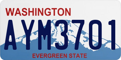 WA license plate AYM3701