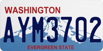 WA license plate AYM3702