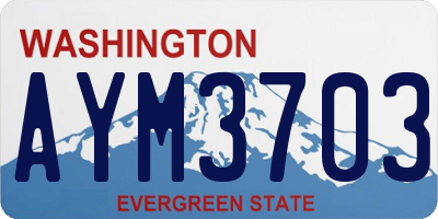 WA license plate AYM3703