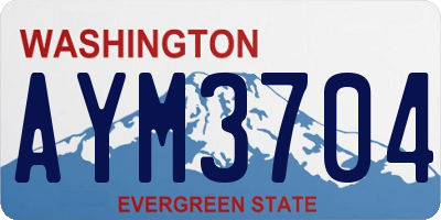 WA license plate AYM3704
