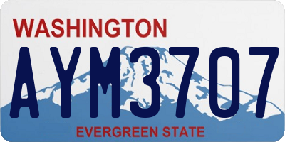 WA license plate AYM3707