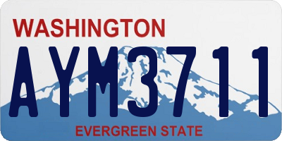 WA license plate AYM3711